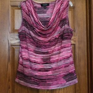 Pretty pink and black striped scoop tank